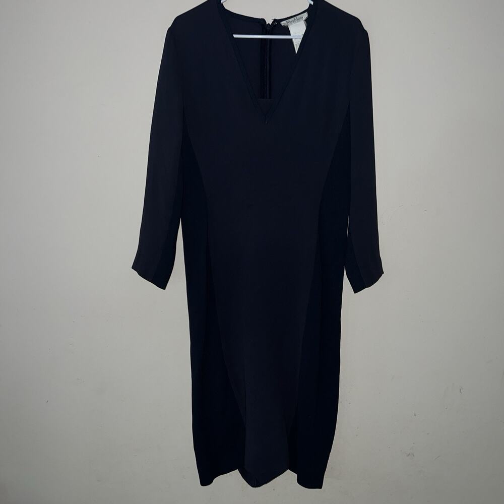 Max Mara N Neck Midi Dress Navy Blue Women’s No Size See Measurements